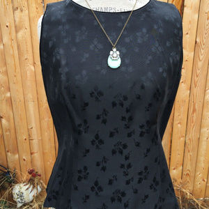 Vintage Donna Ricco Black sleeveless top/vest-12us